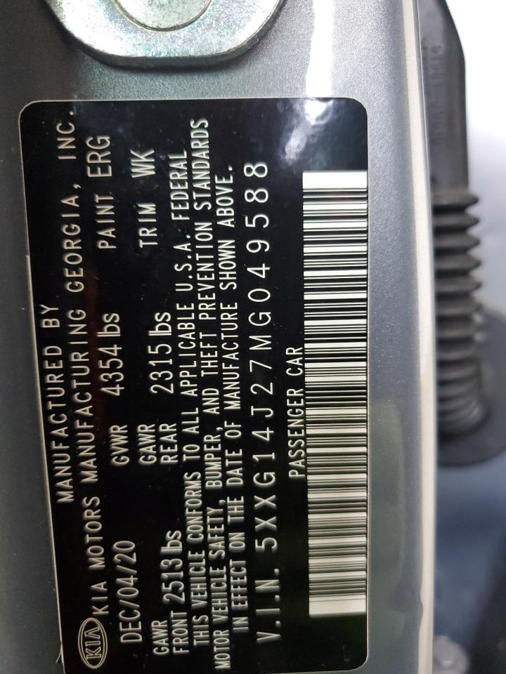 2021 Kia K5 Lxs VIN: 5XXG14J27MG049588 Lot: 91186245