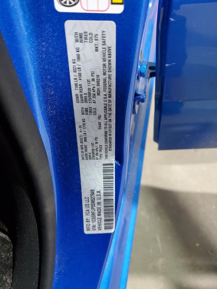 2025 Ram 1500 Laramie VIN: 1C6SRFJP0SN527949 Lot: 91049185