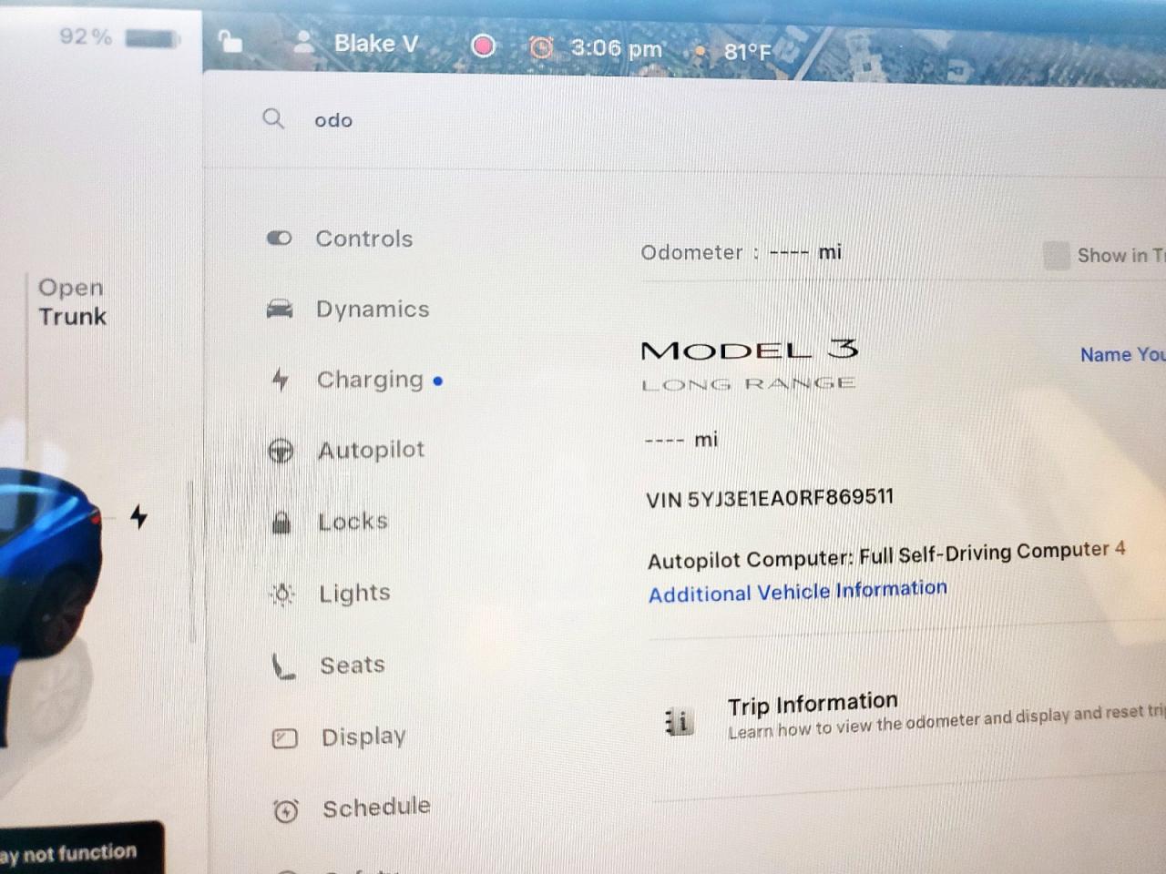 2024 Tesla Model 3 VIN: 5YJ3E1EA0RF869511 Lot: 91078975