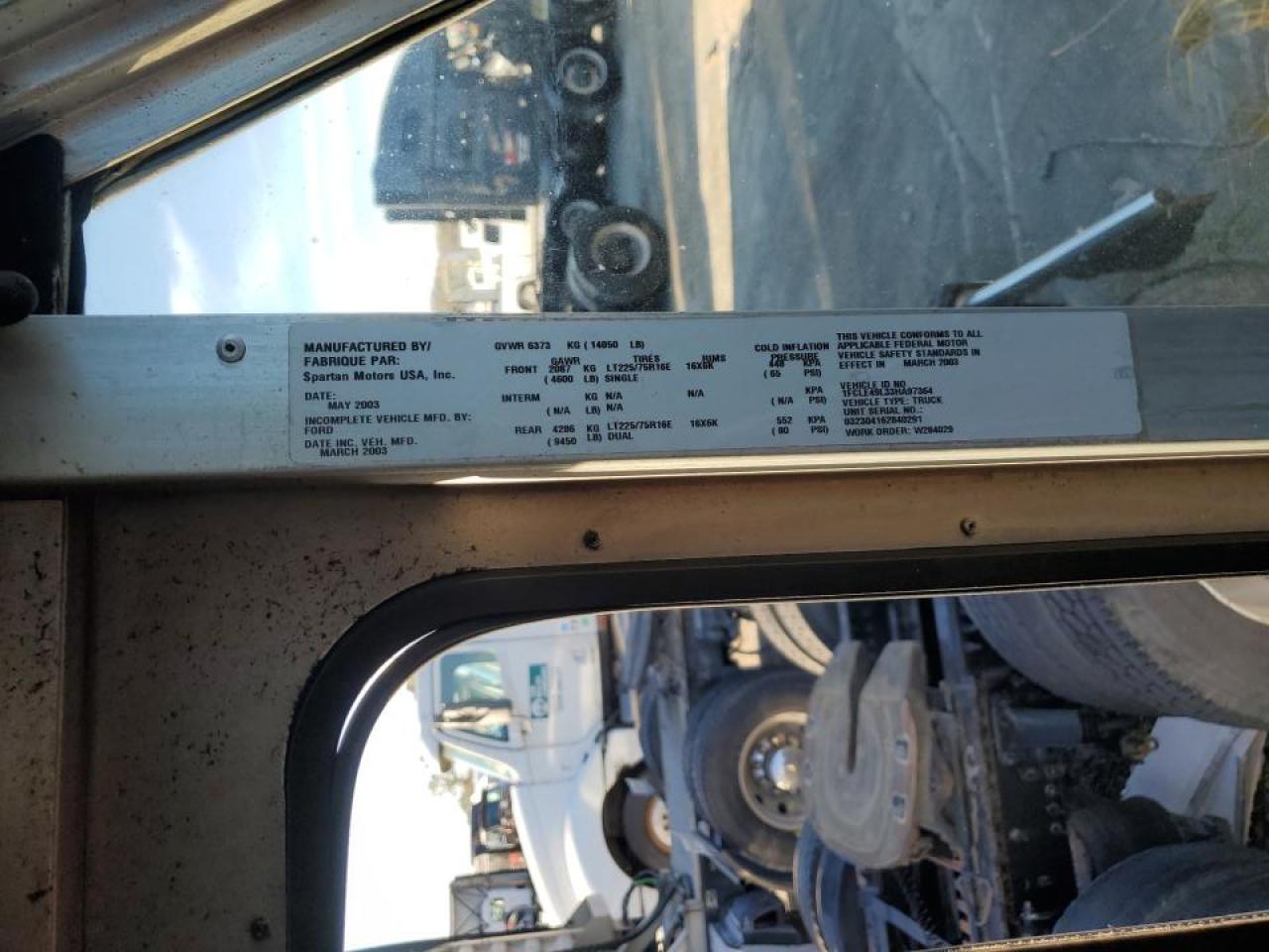 2003 Ford E450 Delivery Truck VIN: 1FCLE49L33HA97364 Lot: 91031835