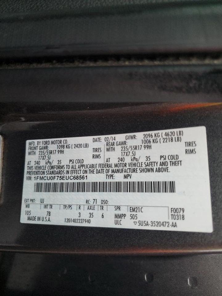 2014 Ford Escape S VIN: 1FMCU0F75EUC68561 Lot: 92952115