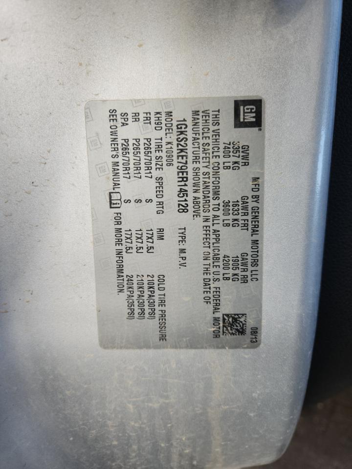 2014 GMC Yukon Xl K1500 Slt VIN: 1GKS2KE79ER145128 Lot: 92465045