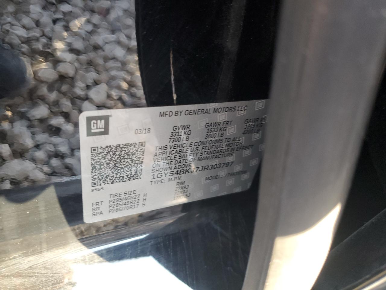 2018 Cadillac Escalade Luxury VIN: 1GYS4BKJ7JR303797 Lot: 91140905