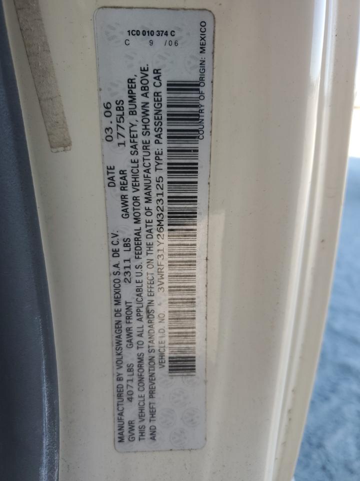 2006 Volkswagen New Beetle Convertible Option Package 1 VIN: 3VWRF31Y26M323125 Lot: 90606965