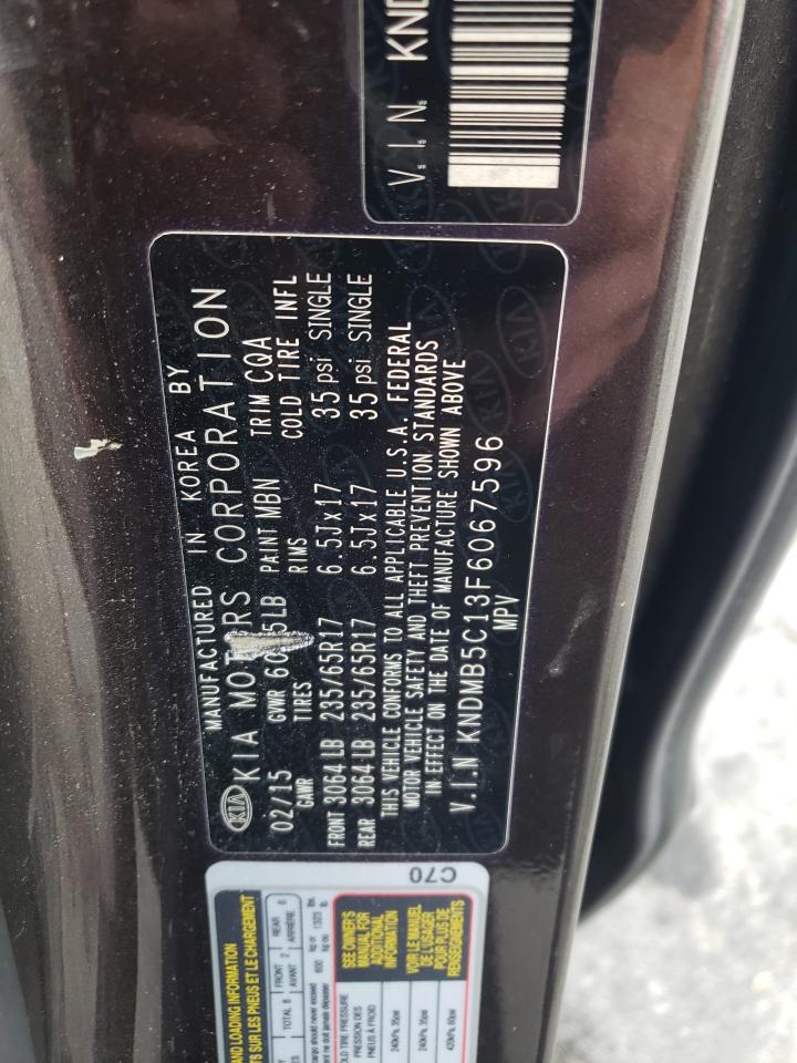 2015 Kia Sedona Lx VIN: KNDMB5C13F6067596 Lot: 91327655