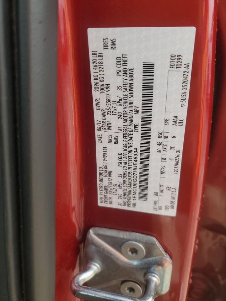 2017 Ford Escape Se VIN: 1FMCU0GD7HUE46334 Lot: 93394415