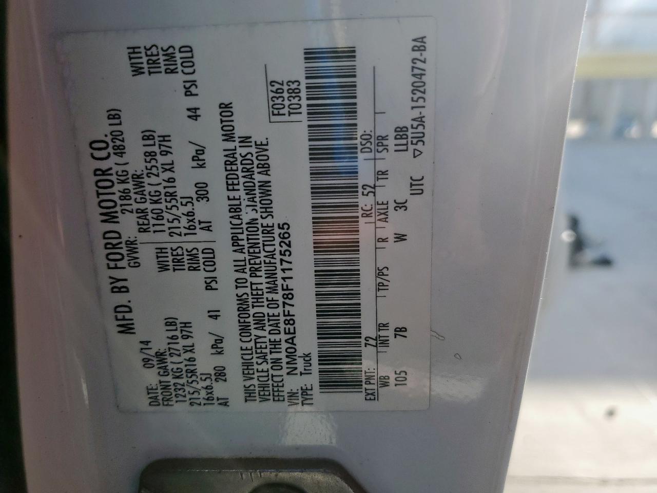 2015 Ford Transit Connect Xlt VIN: NM0AE8F78F1175265 Lot: 92036795