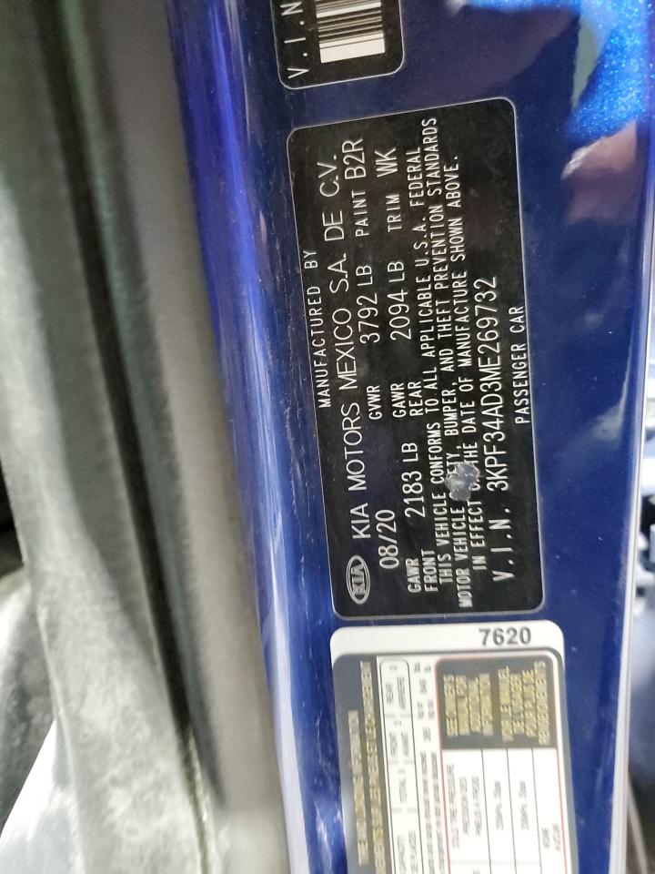 2021 Kia Forte Gt Line VIN: 3KPF34AD3ME269732 Lot: 92645135