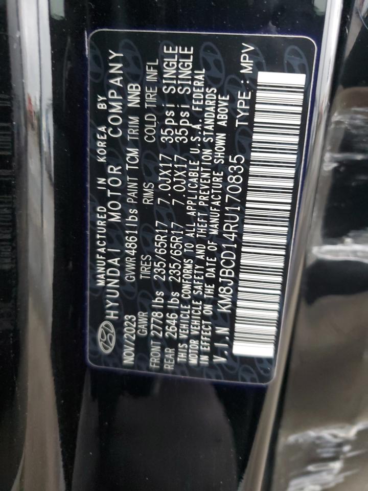 2024 Hyundai Tucson Blue VIN: KM8JBCD14RU170835 Lot: 93961085