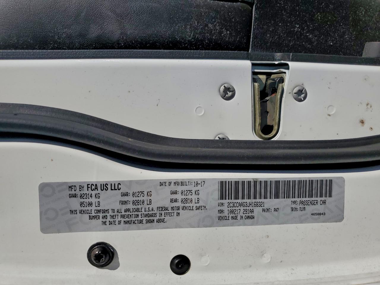 2018 Chrysler 300 Touring VIN: 2C3CCAAG3JH168321 Lot: 90884175