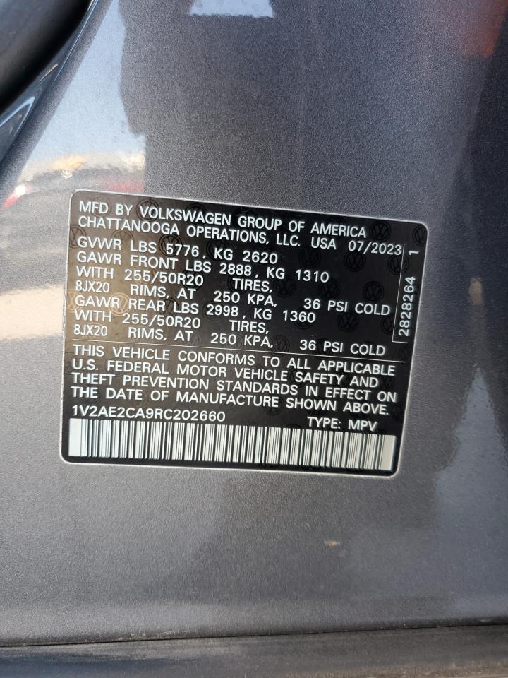 2024 Volkswagen Atlas Cross Sport Sel R-Line VIN: 1V2AE2CA9RC202660 Lot: 91899005