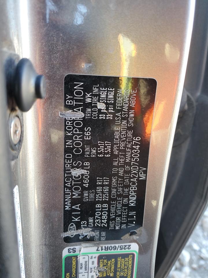 2013 Kia Sportage Lx VIN: KNDPBCA2XD7503476 Lot: 91728035