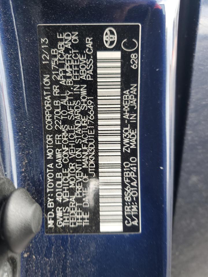 2014 Toyota Prius VIN: JTDKN3DU1E1766491 Lot: 92892625