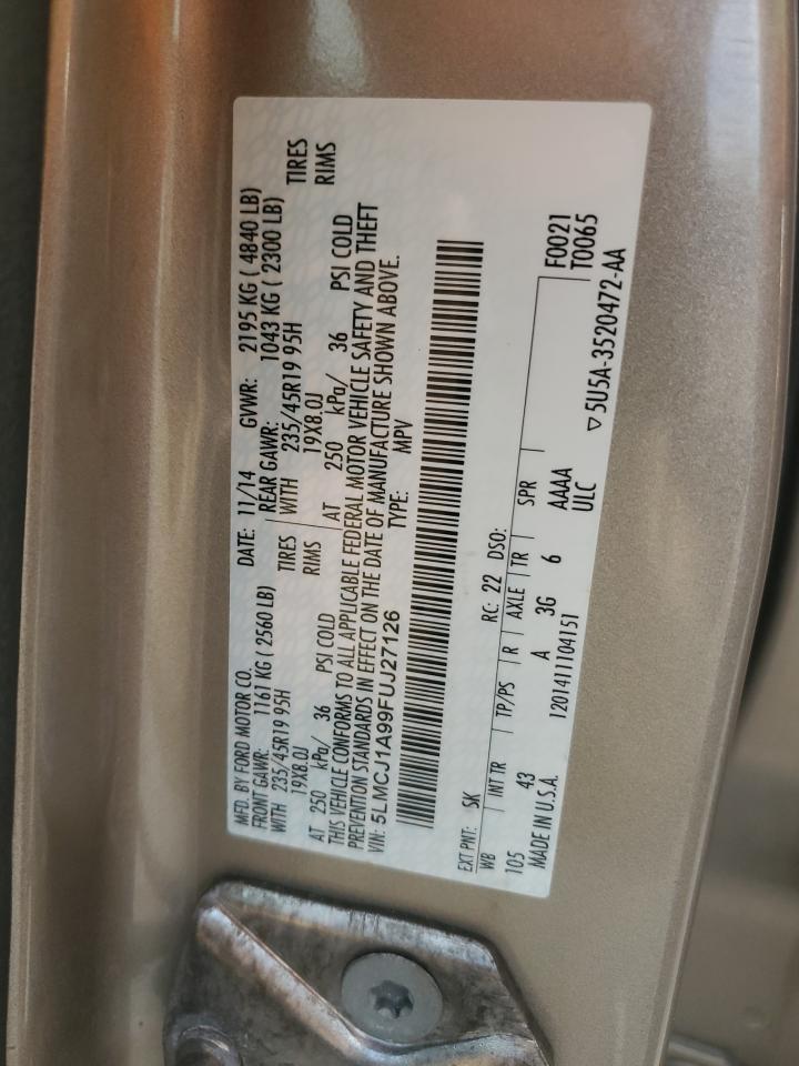 2015 Lincoln Mkc VIN: 5LMCJ1A99FUJ27126 Lot: 93484635