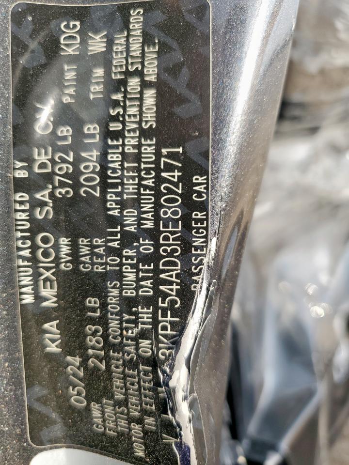 2024 Kia Forte Gt Line VIN: 3KPF54AD3RE802471 Lot: 93549365