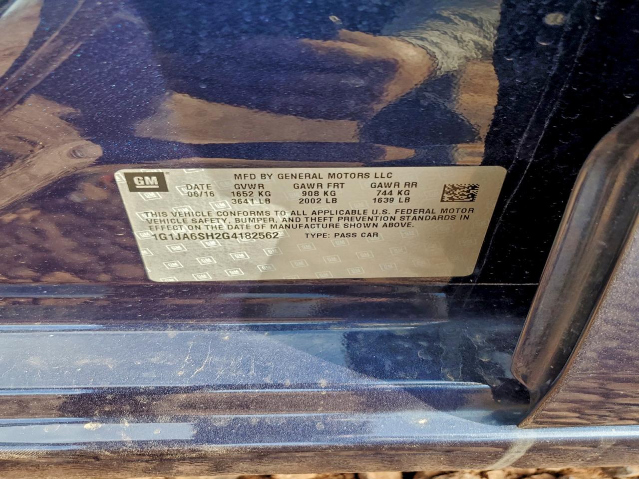 2016 Chevrolet Sonic Ls VIN: 1G1JA6SH2G4182562 Lot: 94394315