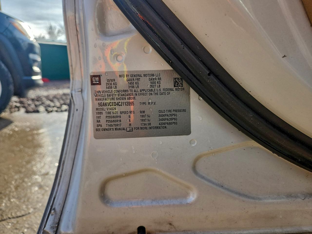 2012 Buick Enclave VIN: 5GAKVCED4CJ112095 Lot: 93458855