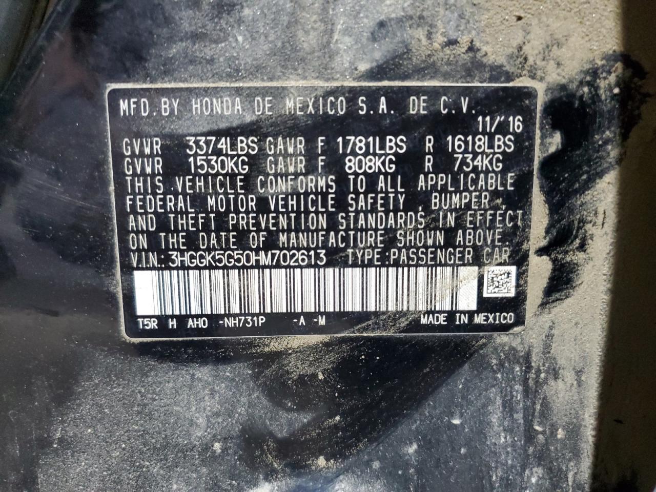 2017 Honda Fit Lx VIN: 3HGGK5G50HM702613 Lot: 93309055