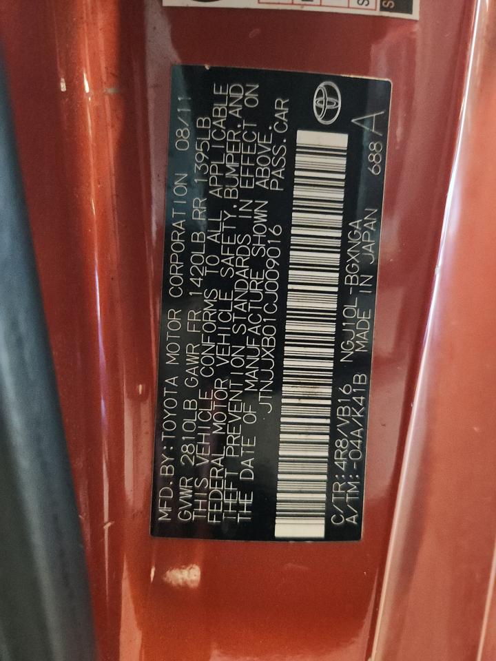 2012 Toyota Scion Iq VIN: JTNJJXB01CJ009016 Lot: 91922295