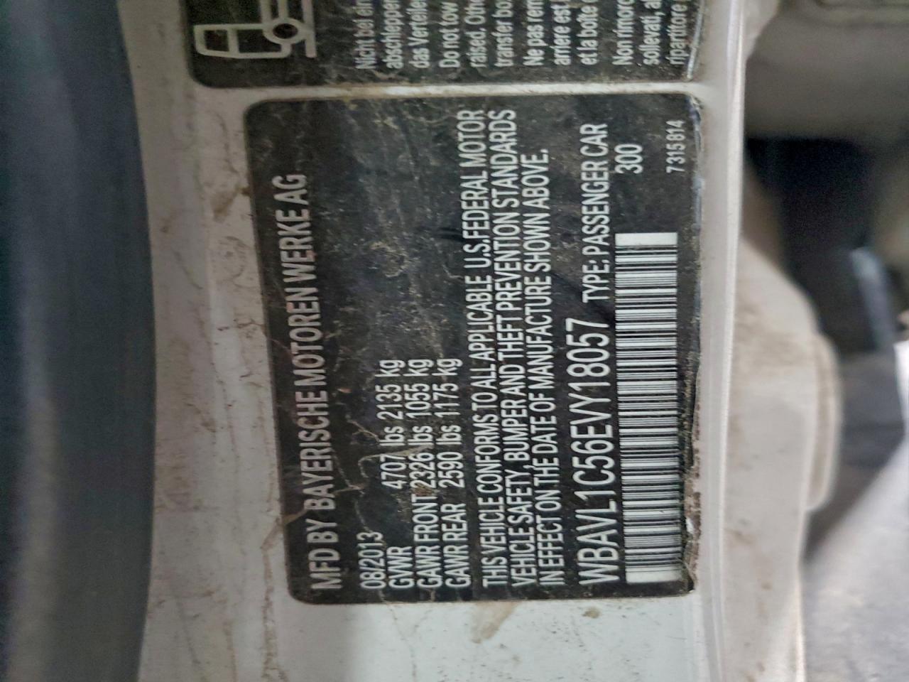 2014 BMW X1 xDrive28I VIN: WBAVL1C56EVY18057 Lot: 94053115