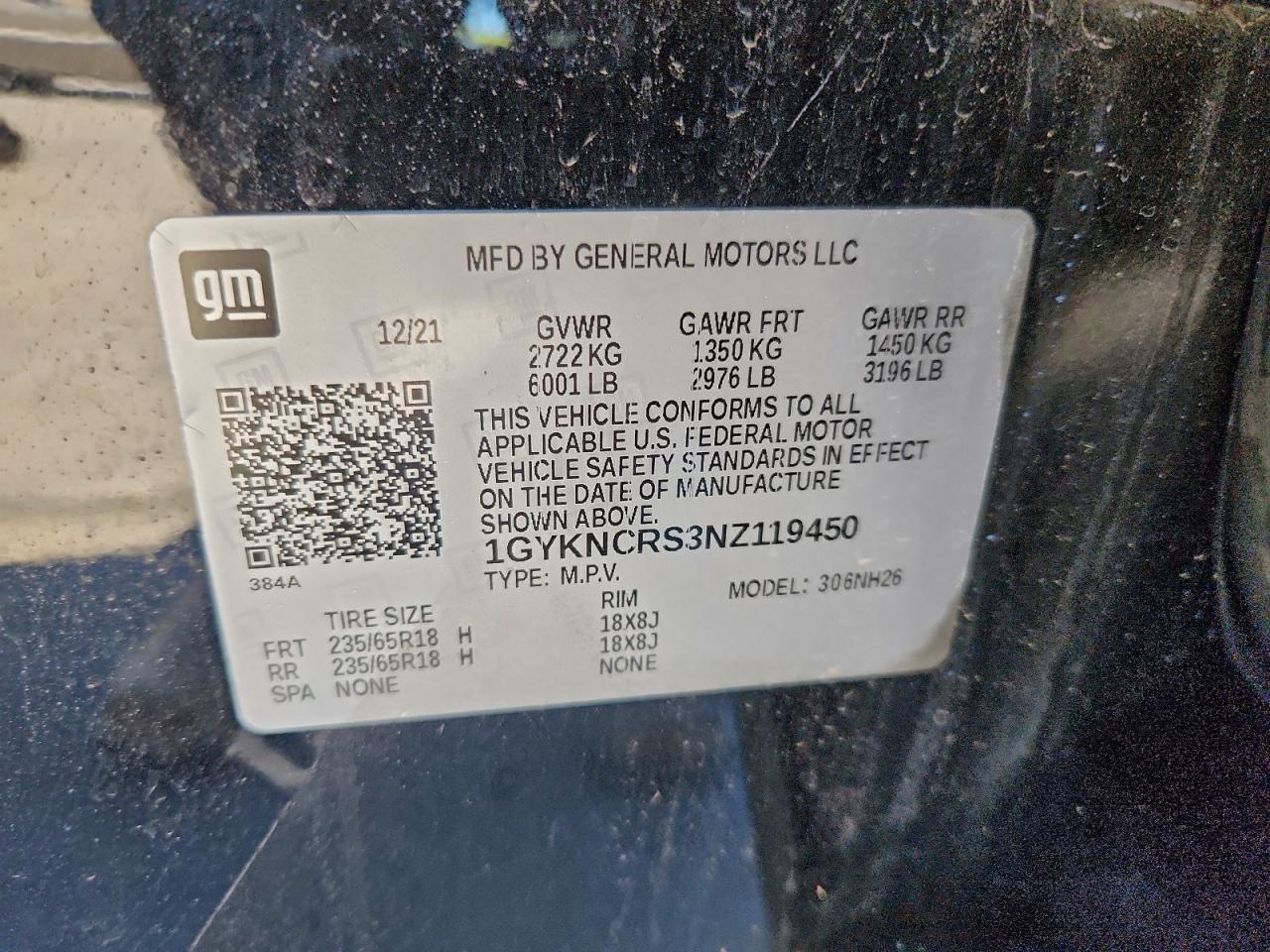 2022 Cadillac Xt5 Premium Luxury VIN: 1GYKNCRS3NZ119450 Lot: 93928515