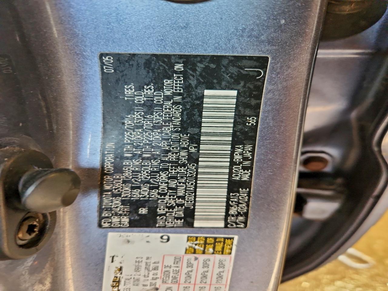 2005 Toyota Highlander VIN: JTEGD21AX50132045 Lot: 93850275