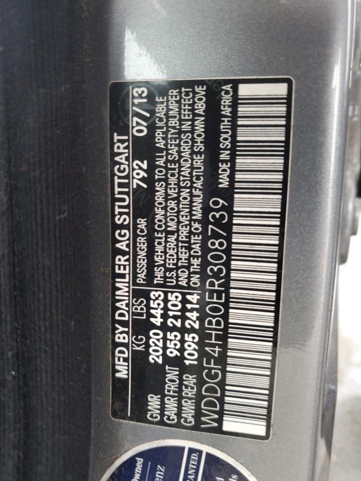 2014 Mercedes-Benz C 250 VIN: WDDGF4HB0ER308739 Lot: 93707745