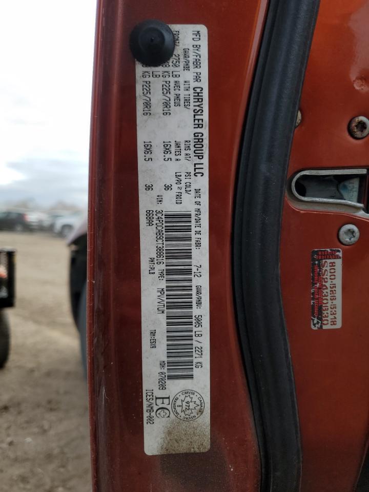 2012 Dodge Journey Se VIN: 3C4PDCAB9CT388616 Lot: 93188425