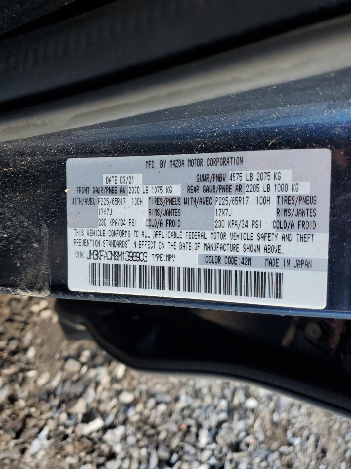 2021 Mazda Cx-5 Touring VIN: JM3KFACM8M1398903 Lot: 90978725