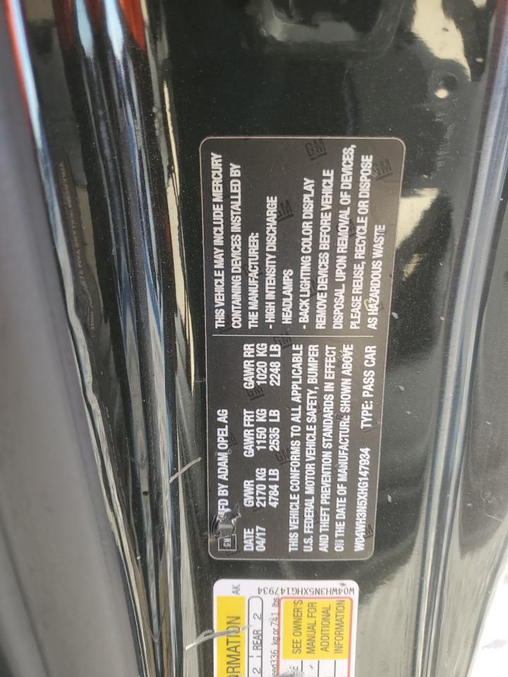 2017 Buick Cascada Premium VIN: W04WH3N5XHG147934 Lot: 92510555