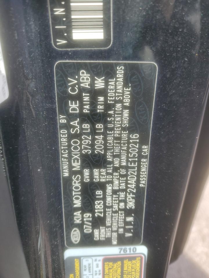 2020 Kia Forte Fe VIN: 3KPF24AD2LE150216 Lot: 91141015