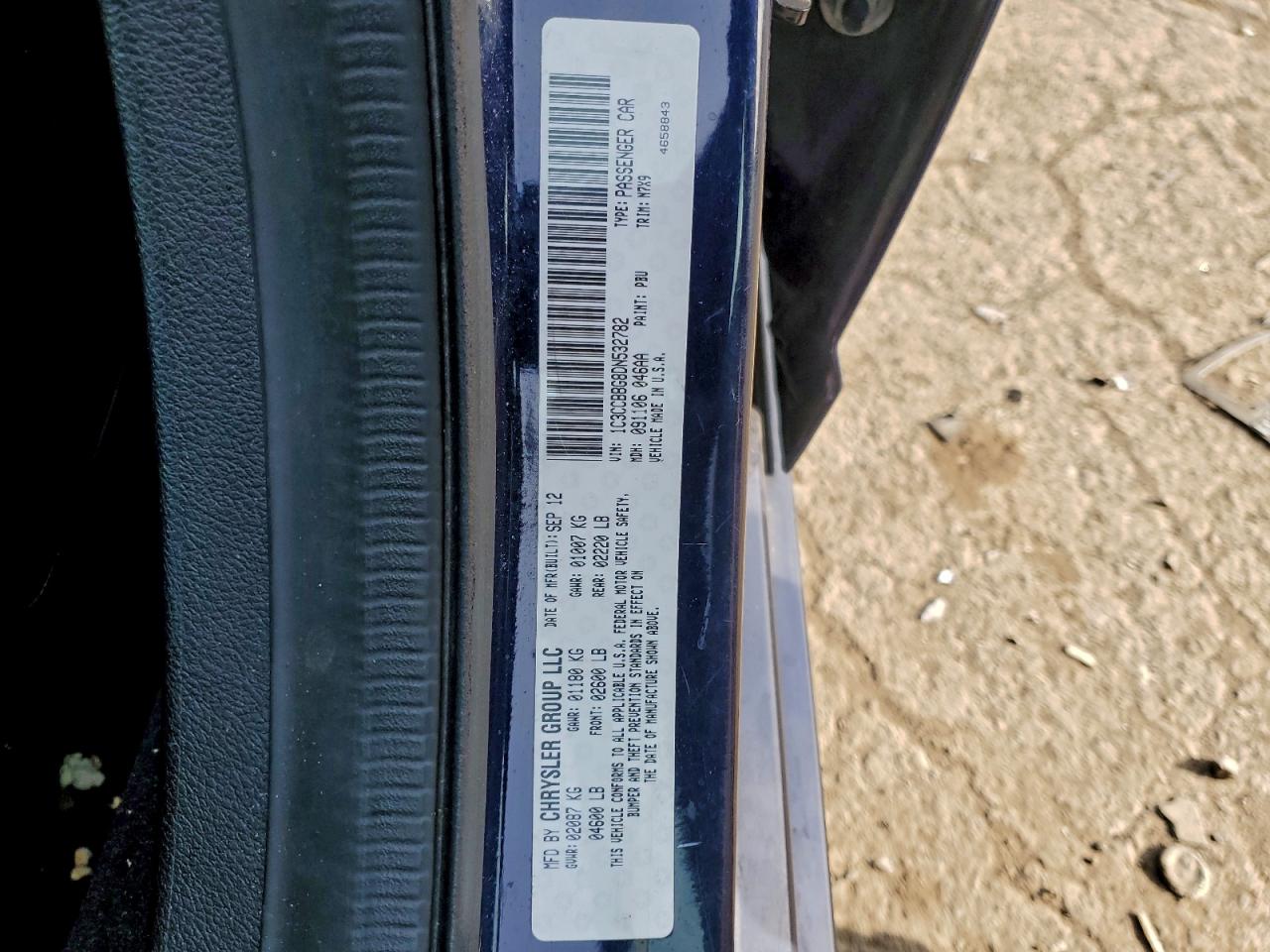 2013 Chrysler 200 Touring VIN: 1C3CCBBG8DN532782 Lot: 93935645