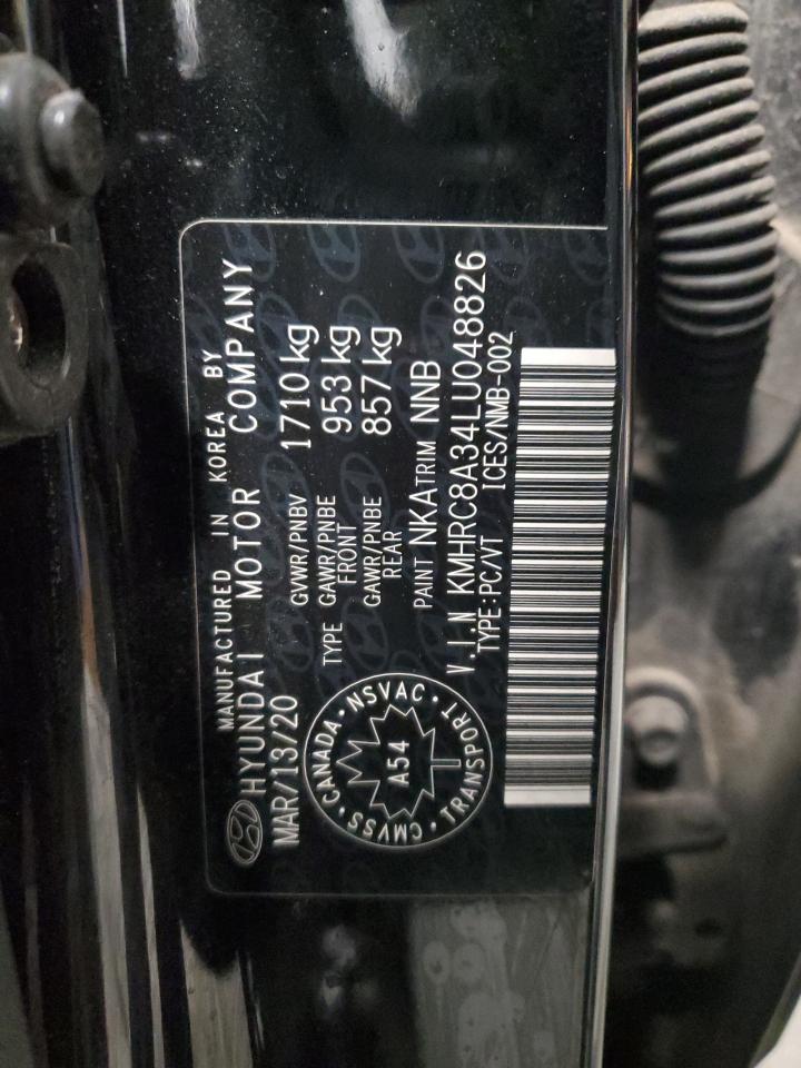 2020 Hyundai Venue Sel VIN: KMHRC8A34LU048826 Lot: 91711215