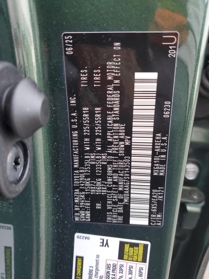 2025 Toyota Corolla Cross Xle VIN: 7MUDAAAG7SV143503 Lot: 93675455