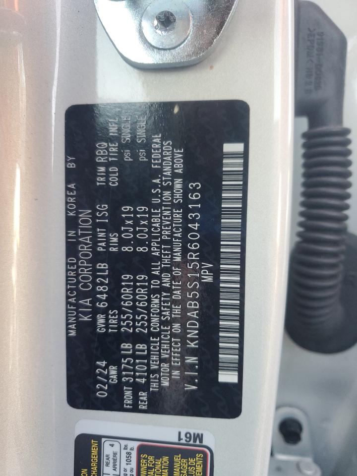 2024 Kia Ev9 Light VIN: KNDAB5S15R6043163 Lot: 91647095