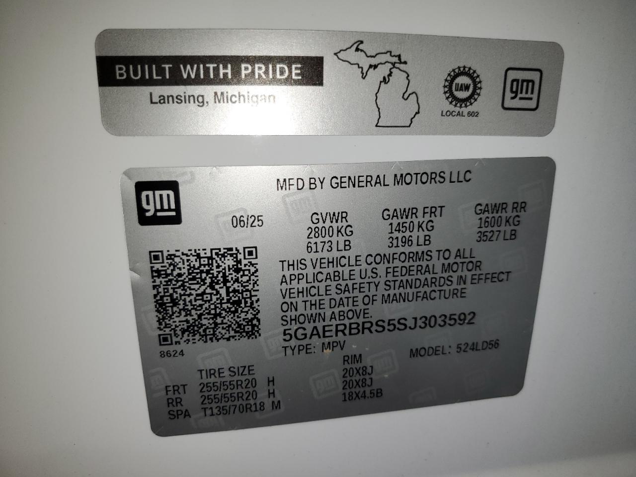 2025 Buick Enclave Sport Touring VIN: 5GAERBRS5SJ303592 Lot: 92853455