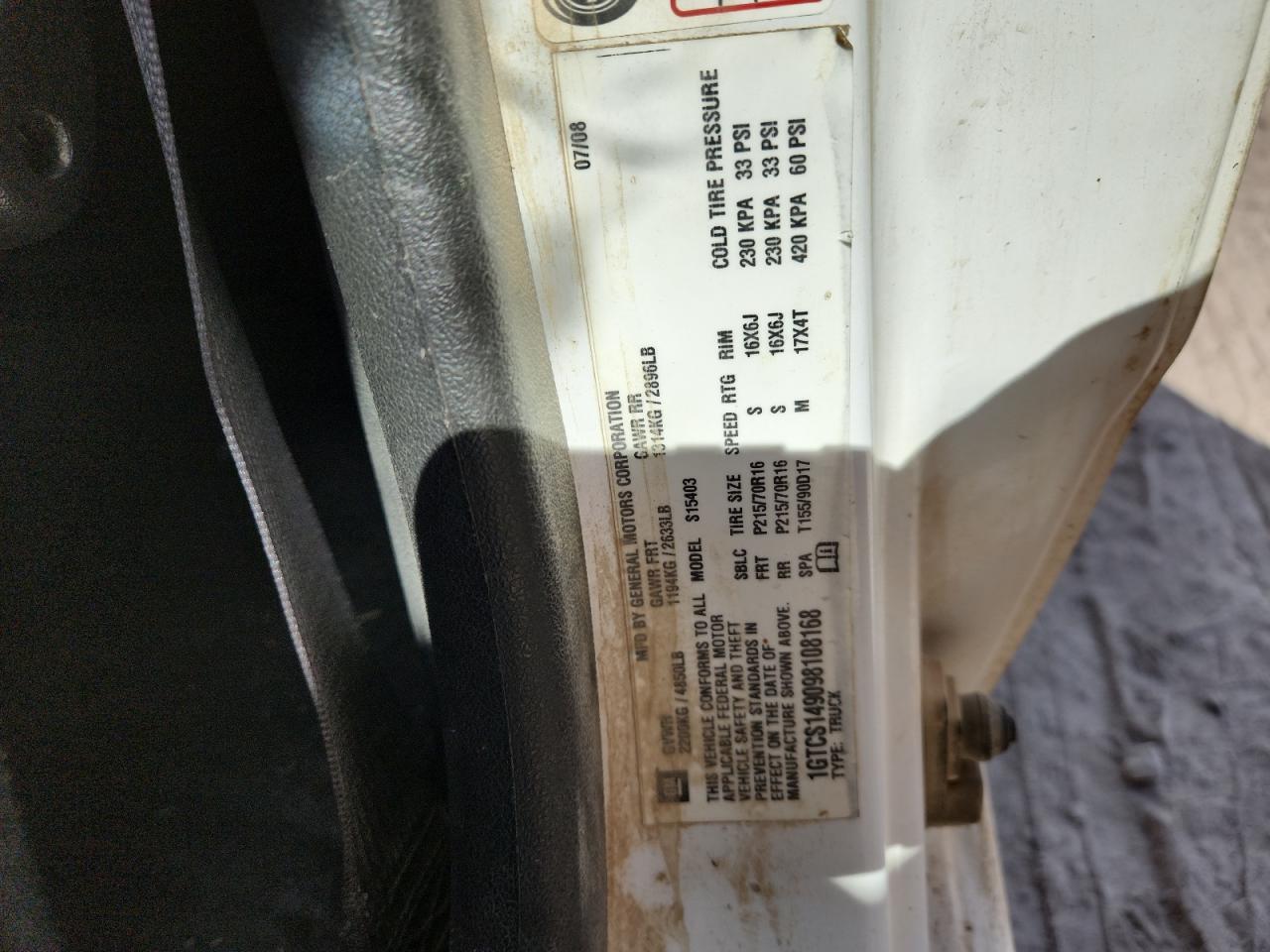 2009 GMC Canyon VIN: 1GTCS149098108168 Lot: 93079955