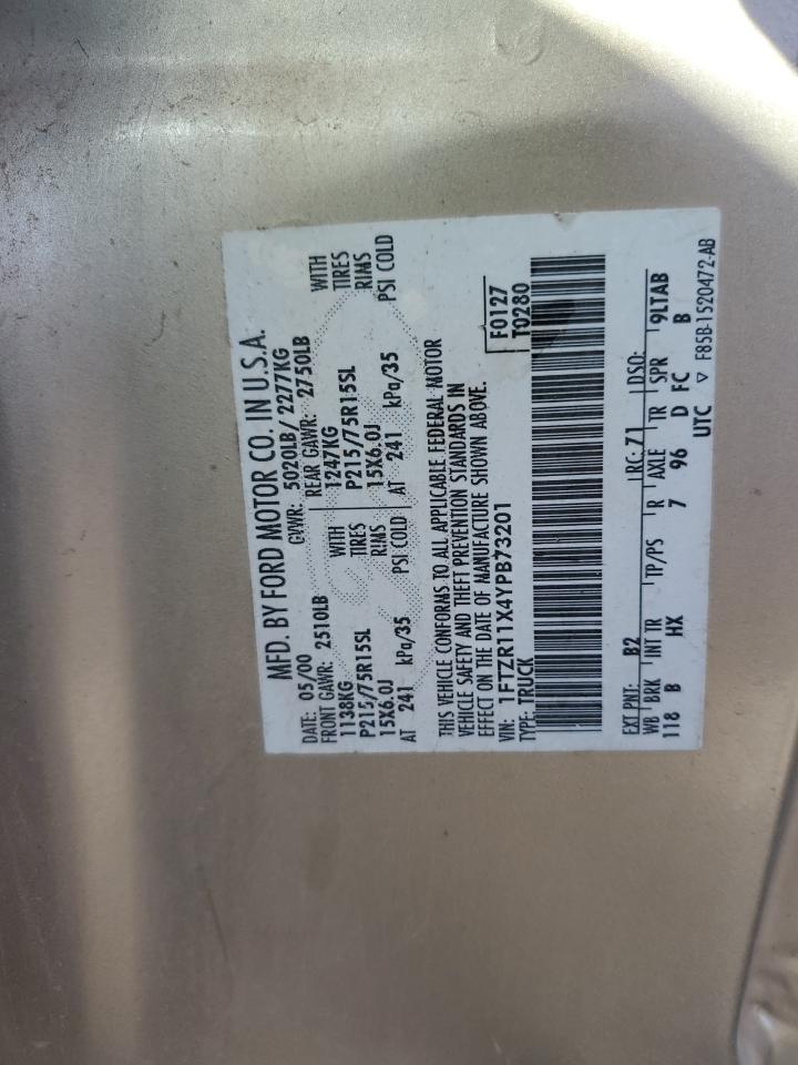 2000 Ford Ranger VIN: 1FTZR11X4YPB73201 Lot: 91968495