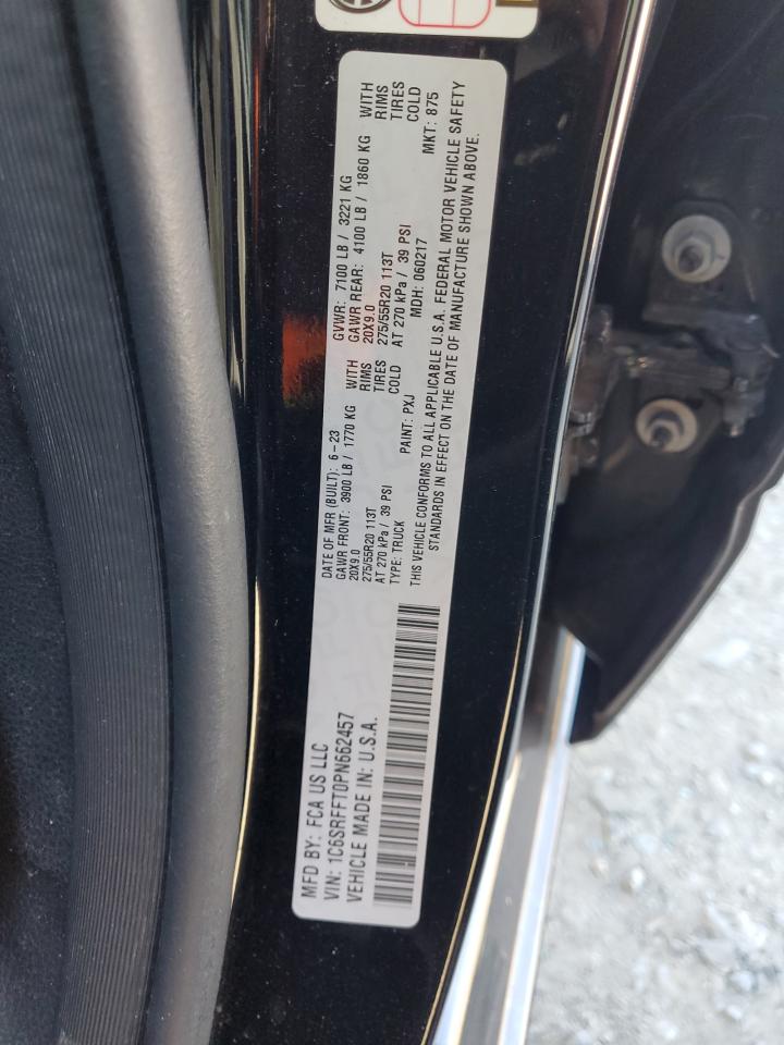 2023 Ram 1500 Big Horn/Lone Star VIN: 1C6SRFFT0PN662457 Lot: 92787035