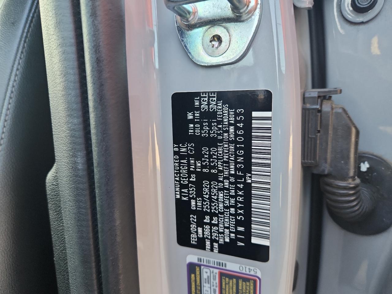 2022 Kia Sorento Sx VIN: 5XYRK4LF3NG106453 Lot: 93038715