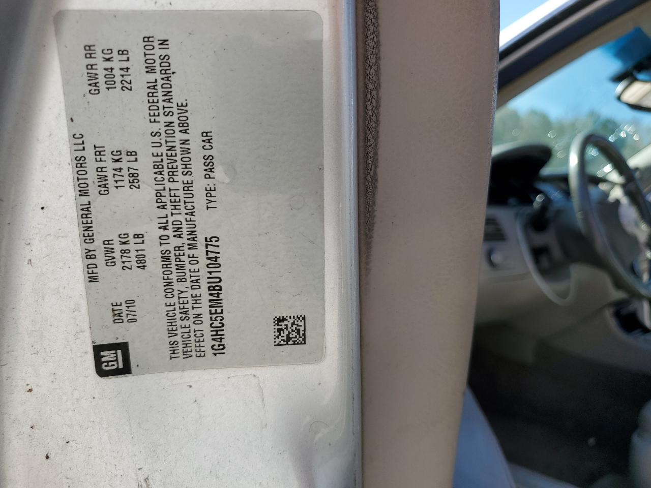 2011 Buick Lucerne Cxl VIN: 1G4HC5EM4BU104775 Lot: 91653955