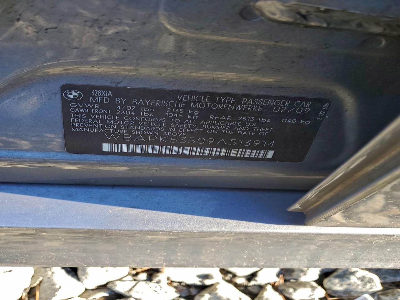 2009 BMW 328 Xi Sulev VIN: WBAPK53509A513914 Lot: 93295215