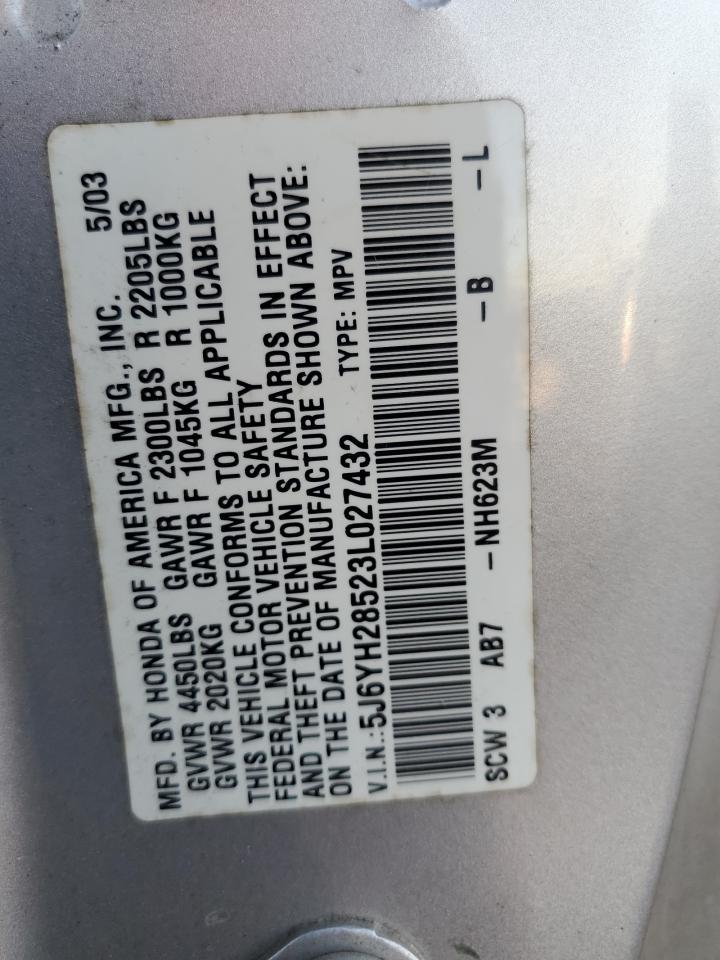 2003 Honda Element Ex VIN: 5J6YH28523L027432 Lot: 93004665