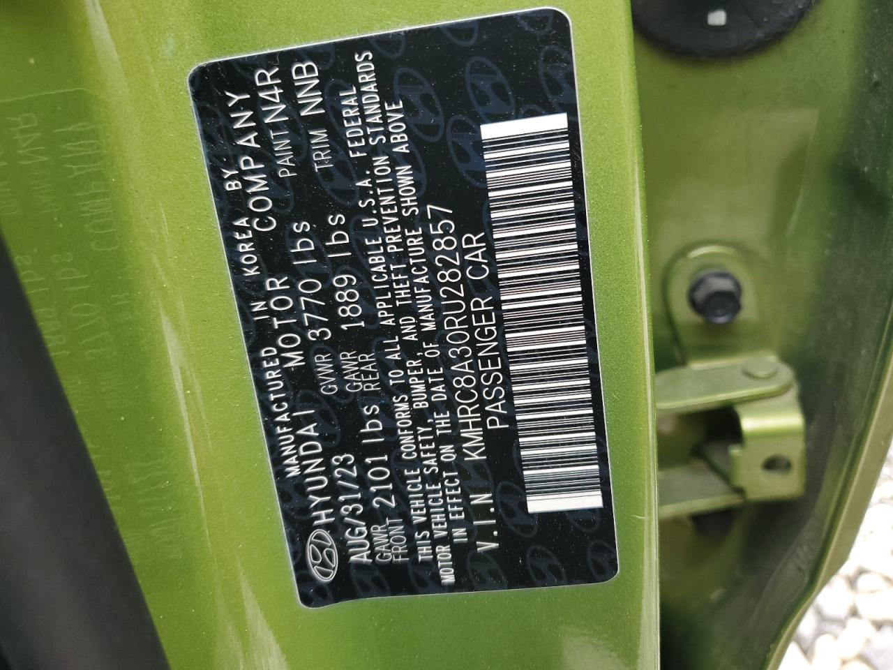 2024 Hyundai Venue Sel VIN: KMHRC8A30RU282857 Lot: 90762485