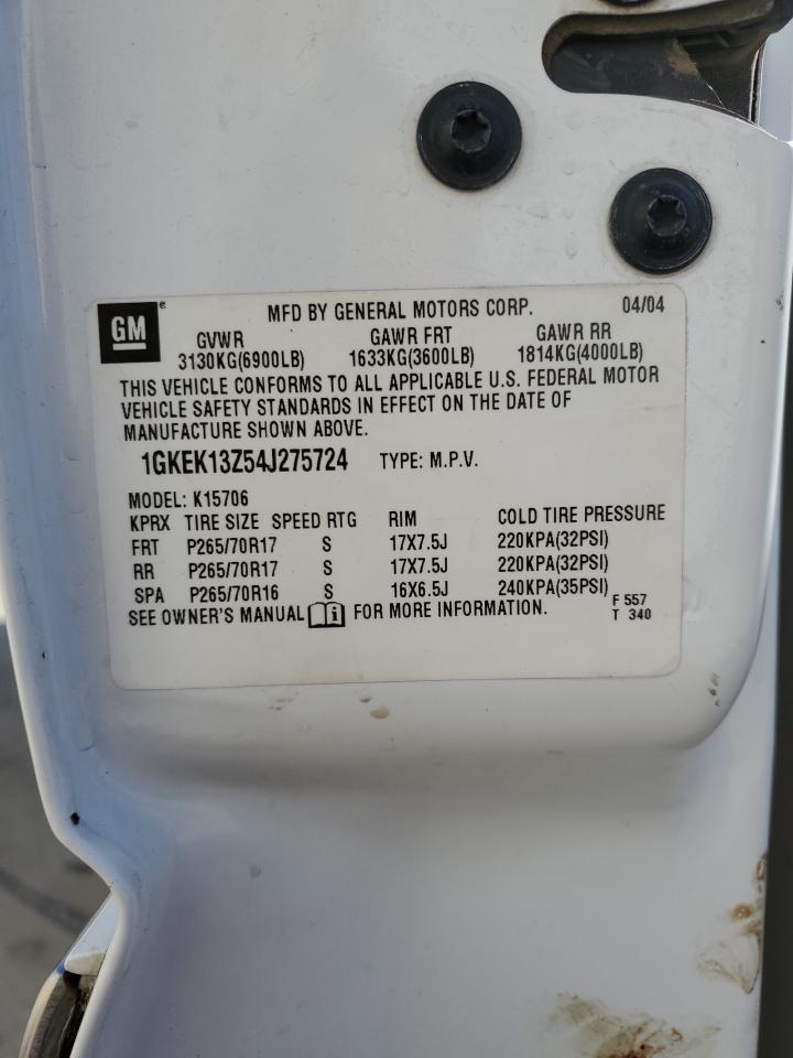 2004 GMC Yukon VIN: 1GKEK13Z54J275724 Lot: 90339575