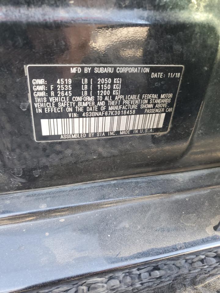 2019 Subaru Legacy 2.5I Premium VIN: 4S3BNAF67K3018458 Lot: 92314925