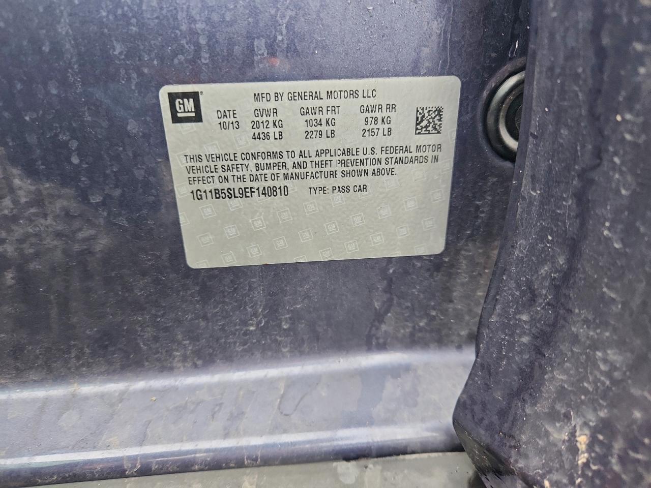 2014 Chevrolet Malibu Ls VIN: 1G11B5SL9EF140810 Lot: 94152375