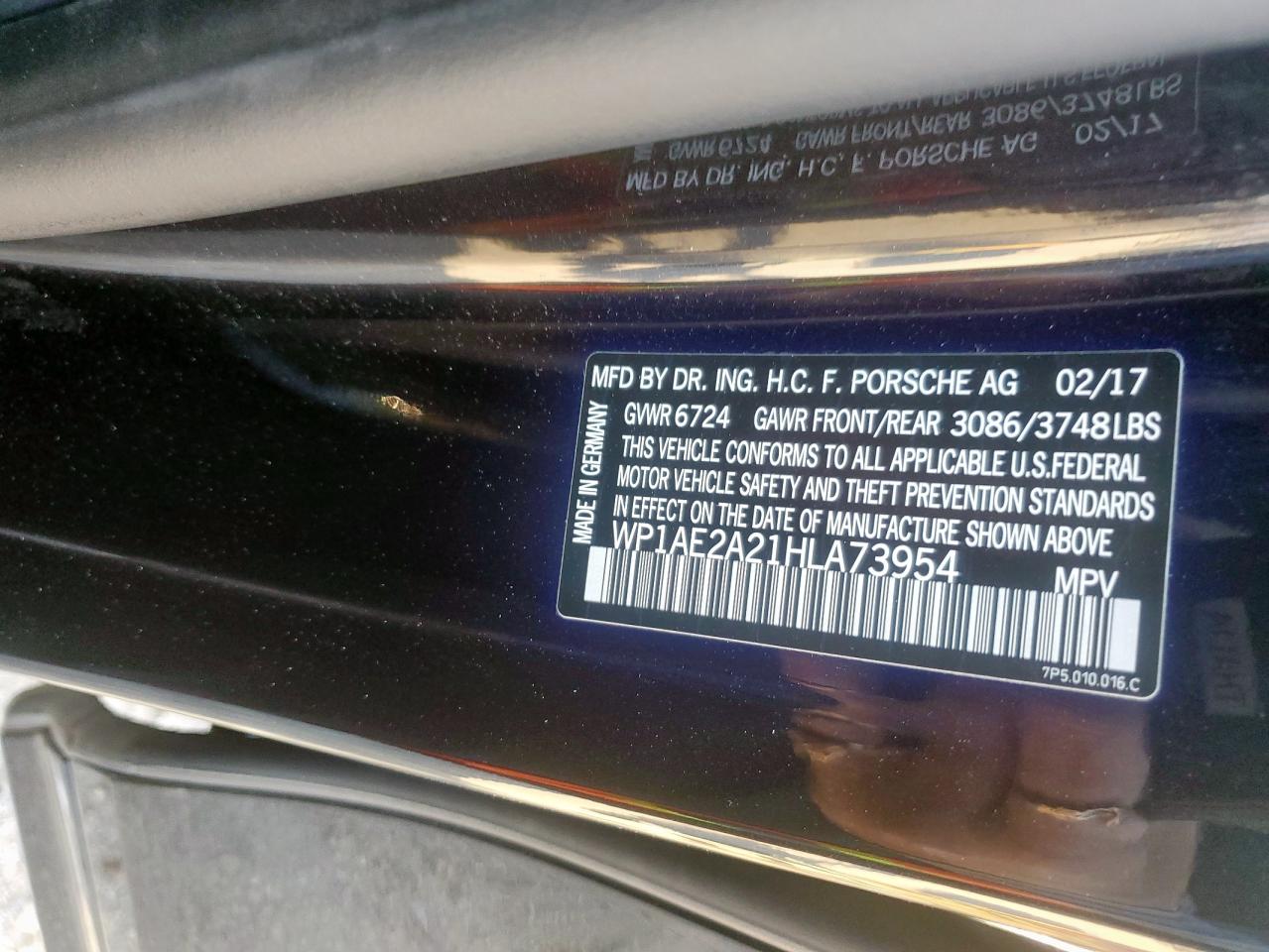 2017 Porsche Cayenne Se Hybrid Platinum VIN: WP1AE2A21HLA73954 Lot: 92122435