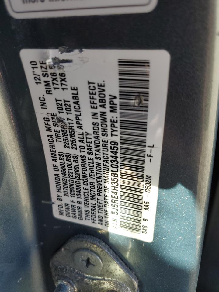 2011 Honda Cr-V Lx VIN: 5J6RE4H35BL034459 Lot: 92909445