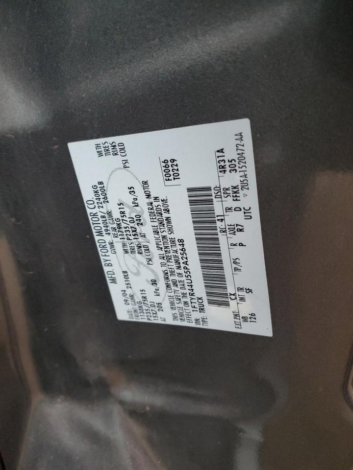 2005 Ford Ranger Super Cab VIN: 1FTYR44U55PA25648 Lot: 93079135